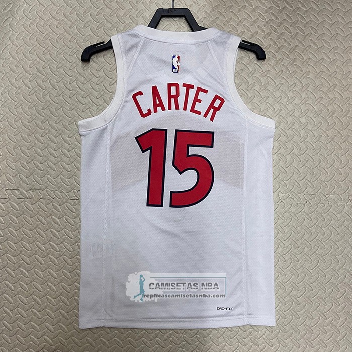 Camiseta Toronto Raptors Vince Carter NO 15 Association 2022-23 Blanco